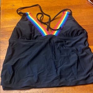 OP Black Bikini Top with Vibrant Straps